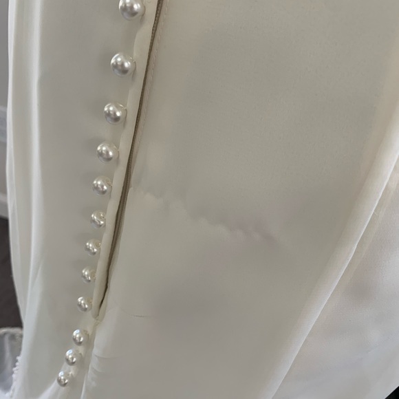 🚫SOLD🚫Sample Wedding Dress Mermaid long Tail Light white ivory lace Sz 14 - Picture 4 of 9